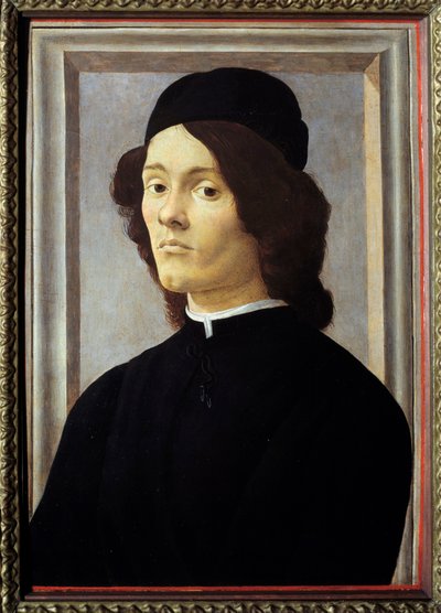 Portret van een jonge man door Sandro Botticelli