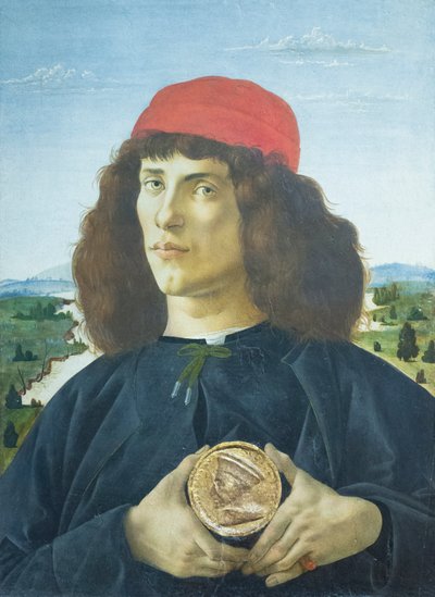 Portret van een jonge man met een medaillon van Cosimo de