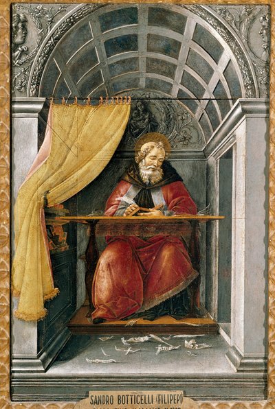 Sint-Augustinus in zijn cel door Sandro Botticelli