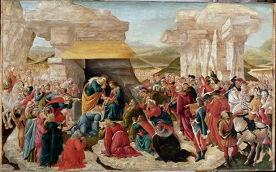 De Aanbidding der Wijzen (Onvoltooid schilderij, ca.1500) door Sandro Botticelli