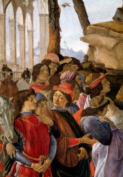 De aanbidding der wijzen (detail) door Sandro Botticelli