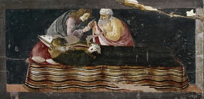 De extractie van het hart van Sint Ignatius (detail van het altaarstuk van Sint Barnaba) door Sandro Botticelli