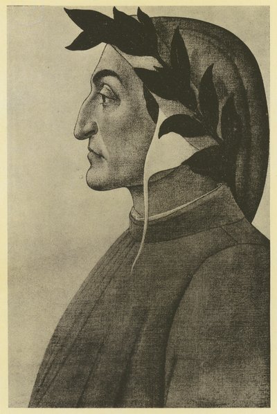 Botticelli: Dante Alighieri door Sandro (after) Botticelli