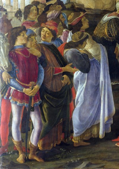 Aanbidding van de Wijzen detail door Sandro Botticelli