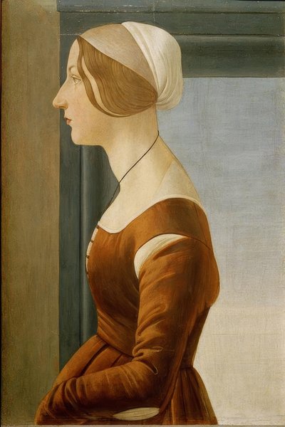 Portret van een Vrouw door Sandro Botticelli