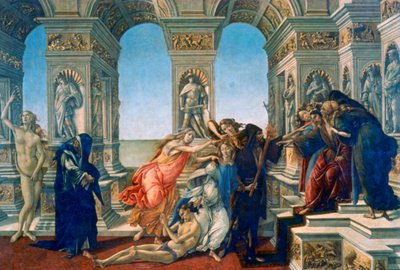 Laster van Apelles, 1497-1498 door Sandro Botticelli