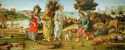 Het oordeel van Paris door Sandro Botticelli
