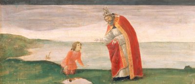 De Heilige Augustinus en de jongen aan het strand door Sandro Botticelli