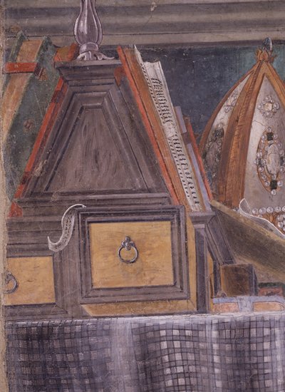 Detail van St. Augustinus in zijn cel, ca. 1480 (fresco) door Sandro Botticelli