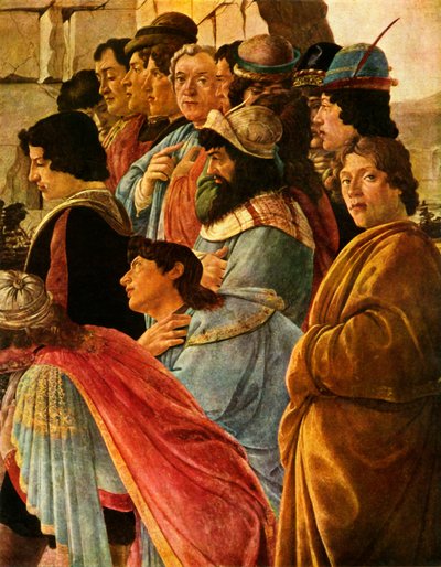 Detail van de Aanbidding der Wijzen met zelfportret van Botticelli, 1475 door Sandro Botticelli