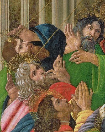(detail) De nederdaling van de Heilige Geest door Sandro Botticelli