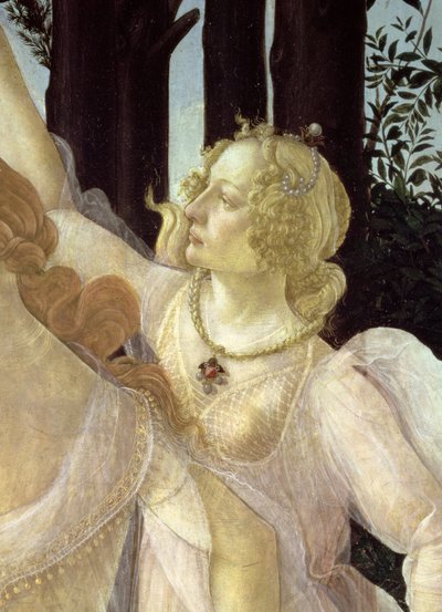 Detail van een van de Drie Gratiën, uit de Primavera (detail) door Sandro Botticelli