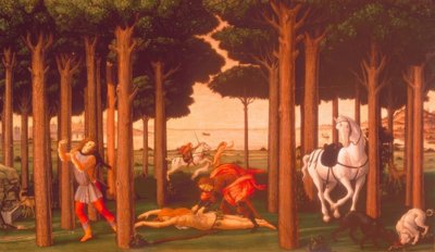 Het verhaal van Nastagio degli Onesti II door Sandro Botticelli