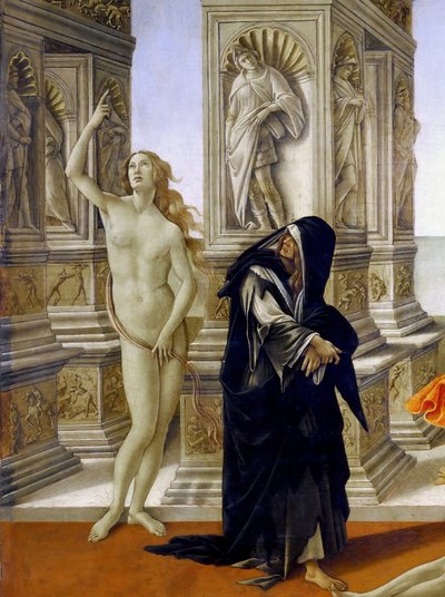 De laster, (detail) door Sandro Botticelli