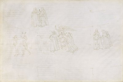 Illustratie bij de Goddelijke Komedie van Dante Alighieri Purgatorio 17 door Sandro Botticelli