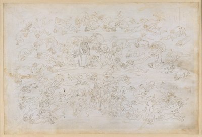 La Divina Commedia, Inferno XXXIII. Negende cirkel van de hel (Cocytus), 3e strook: het boetedoeningverslag van graaf Ugolino; bestraffing van de verraders van hun gastheren in het ijs van de Ptolemäa door Sandro Botticelli
