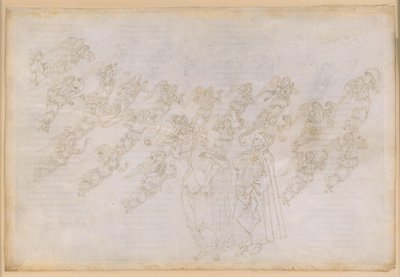 La Divina Commedia, Paradiso XXIX. Negende sfeer (kristallen hemel of Primum Mobile): Beatrice geeft Dante uitleg over de schepping en de aard van de engelen door Sandro Botticelli