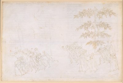La Divina Commedia, Purgatorio XXIII. Zesde ring van het vagevuur: boetedoening van de gulzigaards; ontmoeting met Forese Donati door Sandro Botticelli