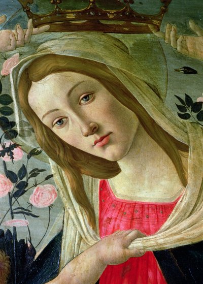 Madonna en Kind Gekroond door Engelen (detail) door Sandro Botticelli