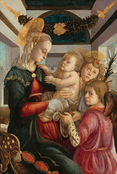 Madonna en Kind met Engelen door Sandro Botticelli