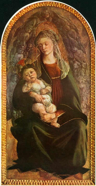 Madonna in glorie met serafijnen door Sandro Botticelli