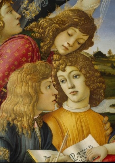 Maria met kind en vijf engelen door Sandro Botticelli