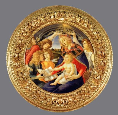 Maria met kind en vijf engelen door Sandro Botticelli