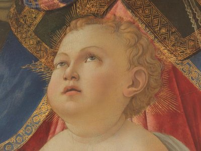 Maria met kind en vijf engelen door Sandro Botticelli