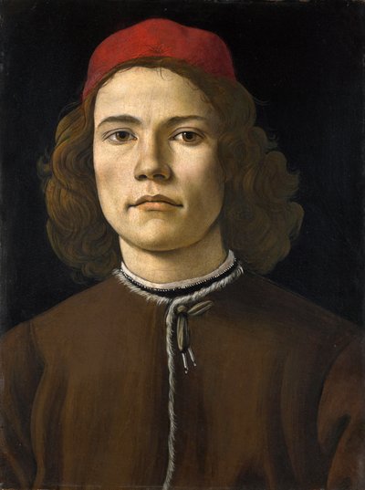Portret van een jonge man door Sandro Botticelli