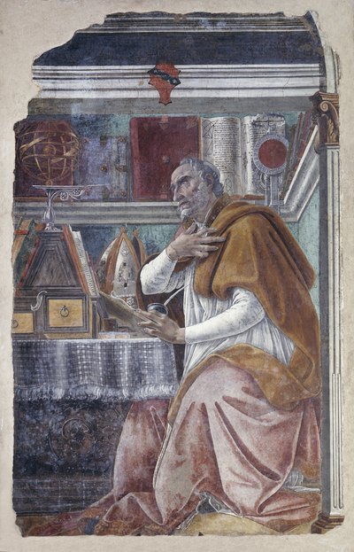 Sint Augustinus in zijn studeerkamer door Sandro Botticelli