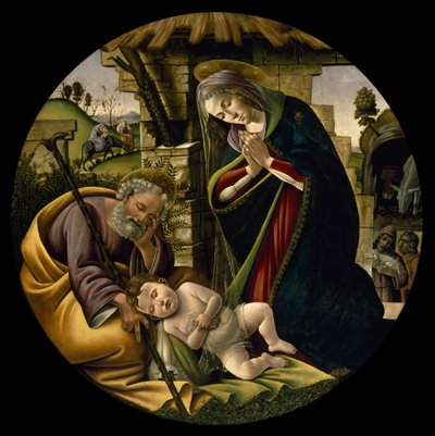 De aanbidding van het Christuskind door Sandro Botticelli