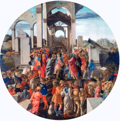 De Aanbidding der Koningen, ca. 1470-1475 door Sandro Botticelli