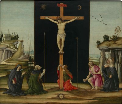 De Kruisiging met Heiligen, c. 1490 door Sandro Botticelli