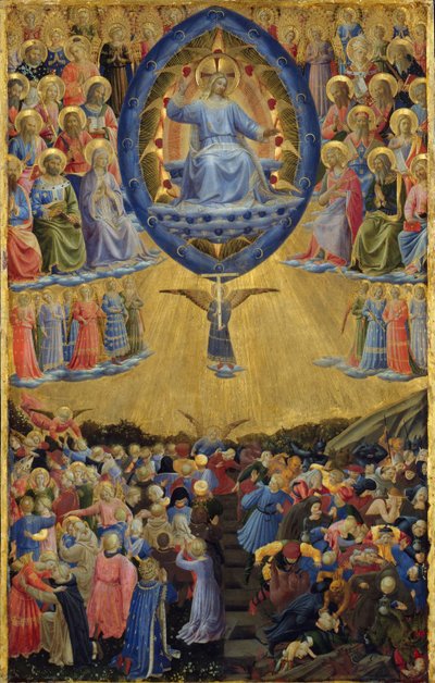 Het Laatste Oordeel Vleugelaltaar, Centraal Paneel, Begin 15e eeuw door Sandro Botticelli