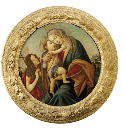 De Madonna en Kind met de jonge Sint Jan de Doper door Sandro Botticelli