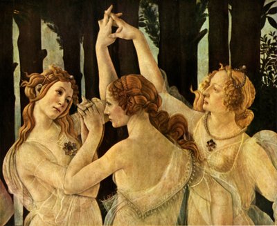 De drie Gratiën, detail (Primavera), ca. 1478, 1937 door Sandro Botticelli