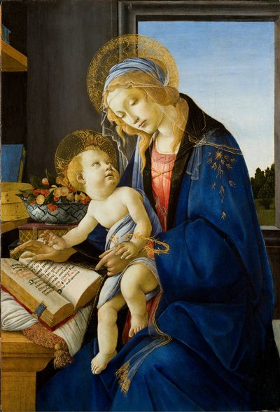De Maagd en het Kind (De Madonna van het Boek) door Sandro Botticelli