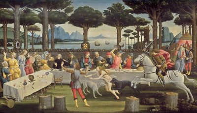 Het verhaal van Nastagio degli Onesti, paneel 3 door Sandro Botticelli