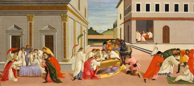 Drie Wonderen van Sint Zenobius, circa 1500 door Sandro Botticelli