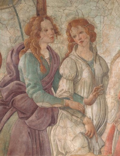 Venus en de Gratiën die geschenken aanbieden aan een meisje, 1480-83 door Sandro Botticelli