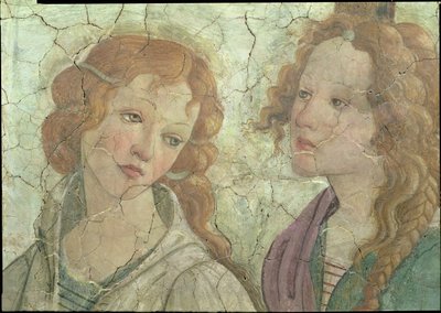 Venus en de Drie Gratiën die Geschenken Aanbieden aan een Jong Meisje (detail) door Sandro Botticelli