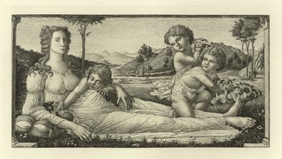 Venus liggend met Cupido door Sandro Botticelli