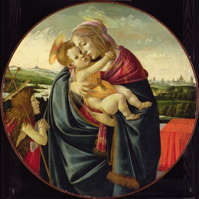 Maagd en Kind met Johannes de Doper, ca. 1490 door Sandro Botticelli