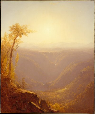 Een kloof in de bergen (Kauterskill Clove) door Sanford Robinson Gifford