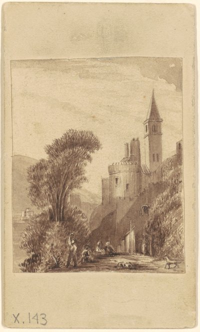 Kasteel en Figuren door Sanford Robinson Gifford