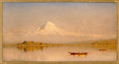 Mount Rainier, Baai van Tacoma - Puget Sound door Sanford Robinson Gifford