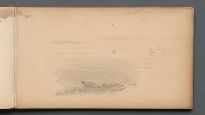 Schetsboek, pagina 04: Zeegezicht met kleurnotities, 1859 door Sanford Robinson Gifford