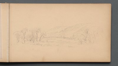Schetsboek, pagina 06: "Gorham" (Maine) door Sanford Robinson Gifford