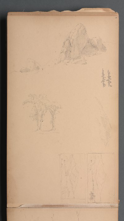 Schetsboek, pagina 09: Bergen en rotsen, 1859 door Sanford Robinson Gifford