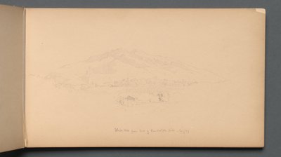 Schetsboek, pagina 12: "Witte Bergen vanaf de voet van Randolph Hill" door Sanford Robinson Gifford